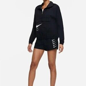 Nike Women's Swoosh Run Black Brief-Lined Running Shorts (DJ0927-010) SZ medium